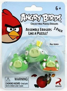 Paquete de 3 gomas de borrar rompecabezas coleccionables serie Angry Birds Pigs - AGB7806 sin precio base 2011 - Imagen 1 de 2