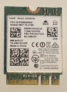 Intel Dual Band Wireless 8260NGW WiFi NGFF M2 Card 00013 - Afbeelding 1 van 2