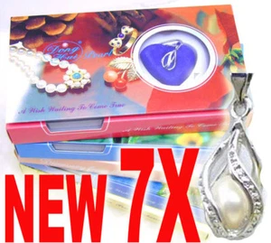 "Juego de 7X Collar Colgante Perla Deseo Caja Collar Perla Ostra Natural 17" - Imagen 1 de 6