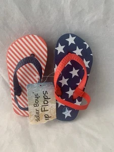 Kid's Flip Flops Thong Sandals Size 5/6 Red White & Blue B20-3 - Picture 1 of 4