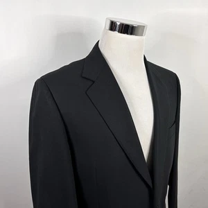 Canali 40R Travel Sport Coat 100% Wool Black Two Button Lined Double Vented - Picture 1 of 9