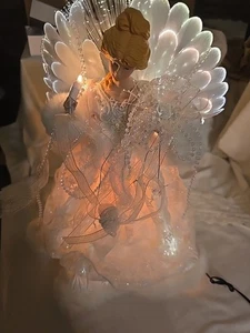 Vintage Engel Sarah Licht Glasfaser magische Weihnachtsborte ein Haus Baumspitze - Bild 1 von 8