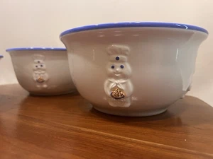 Vtg Pillsbury Doughboy Nesting Mixing Bowls Set of 3 6", 7", 8" READ - Picture 1 of 16