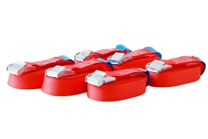 6er-Set, Klemmschloss-Zurrgurte, 4 m, 25 mm, LC 250 daN, rot - Bild 1 von 6