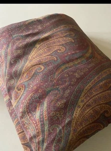 Ralph Lauren Great Barrington Paisley Sateen Brown Red Green King Duvet Cover - Picture 1 of 10