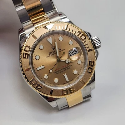 Rolex Yacht Master 40 mm Steel 18K Yellow Gold Champagne Automatic Watch 16623 - Image 1 of 4