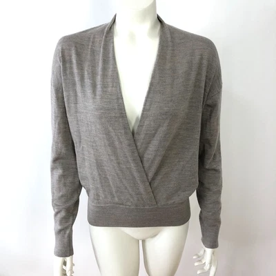 Suéter Pullover Babaton Pequeño 100% Lana Merino Imitación Envoltura Marrón Foto 1 de 4