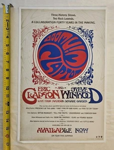 ERIC CLAPTON/ STEVE WINWOOD LIve Promo Poster 11”x17” - Picture 1 of 1