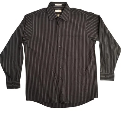 Camisa Van Heusen Para Hombre Grande Rayas Abotonada Sin Arrugas 34/35 Bolsillo Vestido Foto 1 de 4
