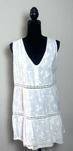 C & C California Women’s White Tunic White Mini Size M Sleeveless Lightweight - Picture 1 of 23