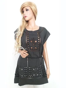 Truly Part two Size 12 (38) Tunic Blouse Cotton 100% Short Sleeve - Picture 1 of 5