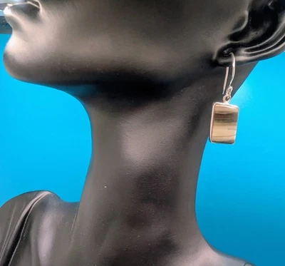 Pendientes colgantes artesanales de cabina serpentina 925 - gotas rectangulares terrosas Foto 1 de 4