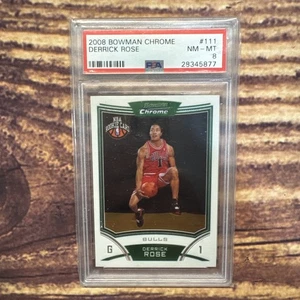 2008-09 Bowman Chrome Derrick Rose Rookie Card Graded NM-MT PSA 8 - Picture 1 of 10
