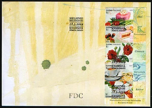 Finland FDC 2009 With Greetings Flowers Booklet Mint - Picture 1 of 1