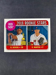 2018 Topps Heritage #189 Rafael Devers Kyle Martin Boston Red Sox RC Rookie - Bild 1 von 2