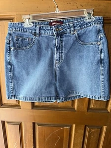 Lee Riveted Ultimate 5 Shorts Womens 12 Blue Denim Stretch Pockets Cotton Blend - Picture 1 of 4