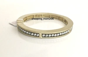 Lia Sophia "Soho" Matte Gold Tone w/Resin Pearls Stretch Bracelet RV$68 - Picture 1 of 3