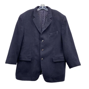Ralph Lauren Camel Hair Blazer Mens 46R Blue Sport Coat Corpcore Academia Office - Picture 1 of 11
