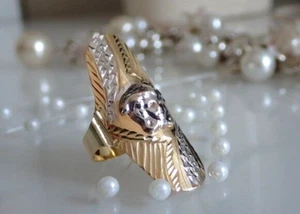 Medusa Ring 585 Gold * 14 Karat Echtgold Halbfinger Goldring Damenring Gr. 59 - Bild 1 von 16