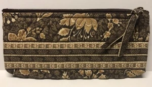 Retired Vera Bradley Rare Java Brown Brush Pencil Case - Picture 1 of 8