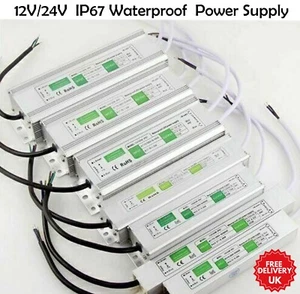 DC 12V/24V Power Supply IP67 Transformer LED Driver 10W-300W AC 240V Waterproof - Picture 1 of 132