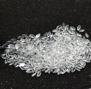30 Pcs Natural White Zircon Lot Marquise Cut Certified Loose Gemstone - Picture 1 of 7