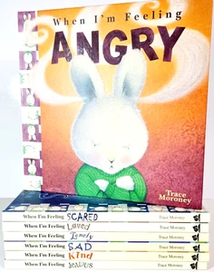 When I'm Feeling 7 x Books Trace Moroney Textured Hardcovers Sad Scared Angry - Picture 1 of 11