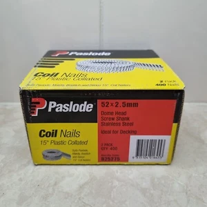 Paslode 52 x 2.5mm 15 Degree Stainless Steel Dome Head Plastic Collated Coil Nai - Picture 1 of 5