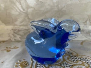 Art Glass Cobalt Blue Bunny Rabbit Hand Blown Figurine/Paperweight - Bild 1 von 7