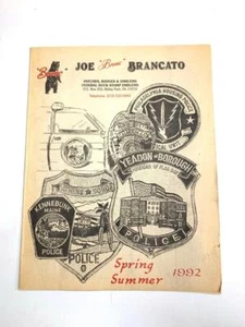 Vintage 1992 Joe Bronc Brancato Police BADGE PATCHES EMBLEMS Collector Catalog - Imagen 1 de 2