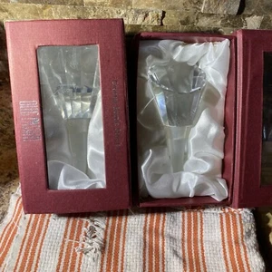 2-Oleg Cassini crystal glass bottle stopper, NIB - Picture 1 of 2