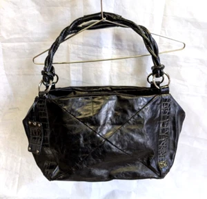 Charlie Lapson Handtasche - schwarz Ziptop Leder Seesack / Reisetasche - SN877 - Bild 1 von 5