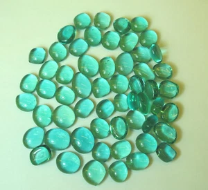 Glasnuggets - Muggelsteine - Dekosteine, klein (13/15m) in türkis zu 200g - Bild 1 von 2
