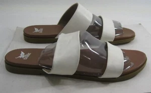 White SLIP ON TWO STRAP SOFT SOLE Sandals WOMEN Size 11 - Picture 1 of 5