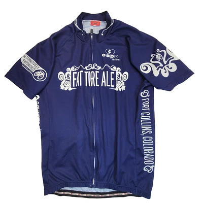 CAPO Cycling Jersey Adult Large Blue Beer New Belgium Brewing Fat Tire Ale - Image 1 of 4