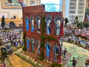 28MM NAPOLEONIC, WW1, WW2, ACW MANY PERIODS BATTLE DAMAGED BUILDING PAINTED! - Picture 1 of 14