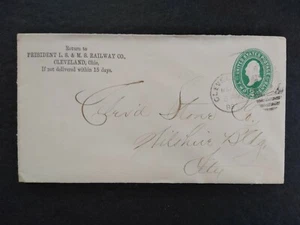 Ohio: Cleveland 1889 President L.S. & M.S. Railroad Company Cover - Picture 1 of 2