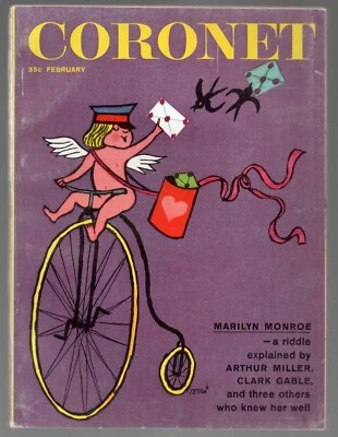 Coronet Magazine Marilyn Monroe February 1961 Valentine's Day Clark Gable Foto 1 de 4