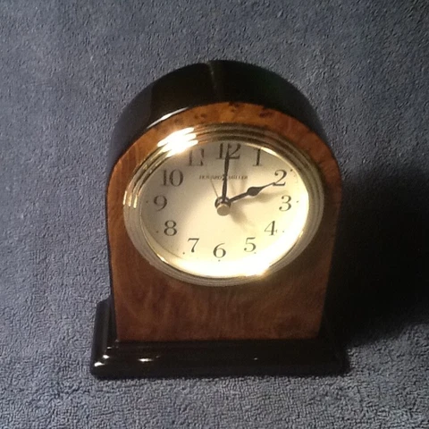 Howard Miller 645-576 Bedford Walnut Burl Finish Wood Tabletop Quartz Clock Cover