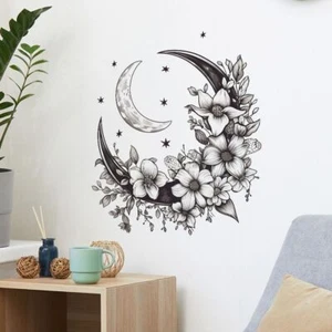 Creative Wall Stickers Moon Wreath Butterfly Background Decor Decals Window - Picture 1 of 8