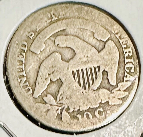 Historic Early Issue - Bust Dime a few stars on Obverse Poor condition Cover