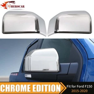 🌟 For 2015 16 17 2018 2019 2020 Ford F150 Mirror COVERS Skull Caps Chrome 2PCS - Picture 1 of 8