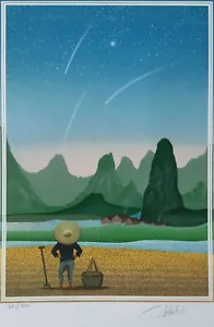 Christophe Salembier The Comet Original Lithograph Art - Picture 1 of 5