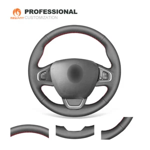 Cubierta de volante de cuero negro para Renault Clio IV Kaptur Captur - Imagen 1 de 10