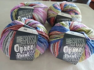 Lana Grossa #202 "Opaco Print" Microfiber Yarn - Italy - Four Balls - Picture 1 of 2
