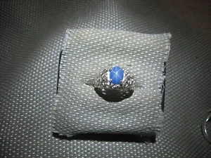 SIGNIERTER 9 X 7 MM BAHAMABLUE HERREN LINDE STERN SAPHIR RING 925 STERLINGSILBER GRÖSSE 9 - Bild 1 von 6