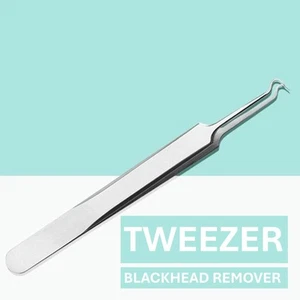 Stainless Steel Acne Clip Tool Curved Blackhead Extractor Pimple Tweezer - Picture 1 of 9