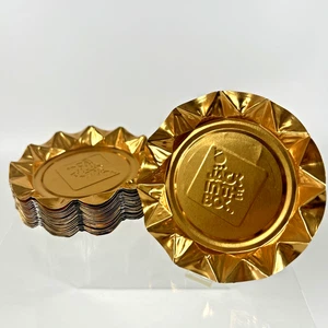 80er Jahre, JACK IN THE BOX, "ungebraucht", goldfarbene Aluminium Aschenbecher 30 Stück - Bild 1 von 11