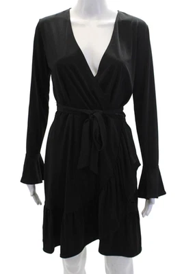 Vestido Michael Michael Kors para mujer manga larga con volantes negro talla S Foto 1 de 4