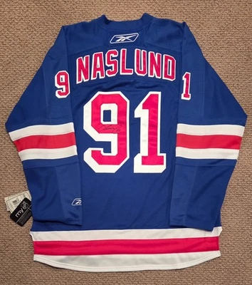 Футболка с автографом Маркуса Наслунда из New York Rangers домашняя синяя Нью-Йорк - Изображение 1 из 4